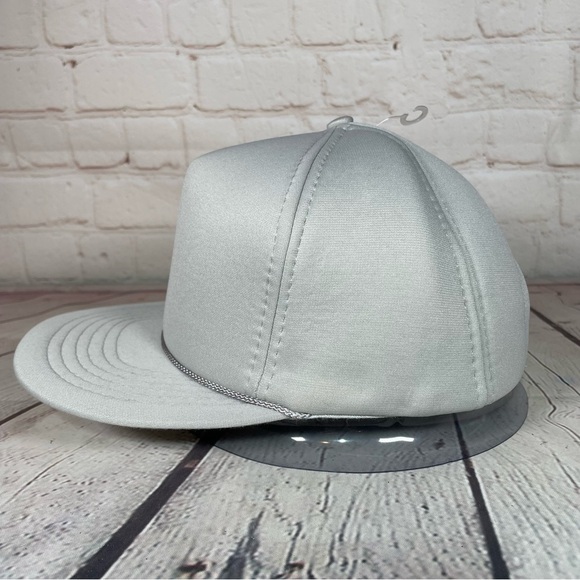 Vintage 80s Foam Lined Gray Trucker Hat Cap Snapback Adjustable - Picture 2 of 9
